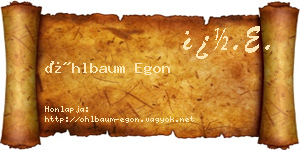 Öhlbaum Egon névjegykártya